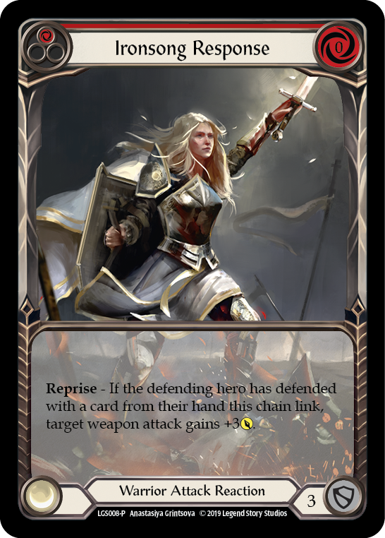 Ironsong Response (Red) [LGS008-P] (Promo)  1st Edition Normal | Good Games Modbury