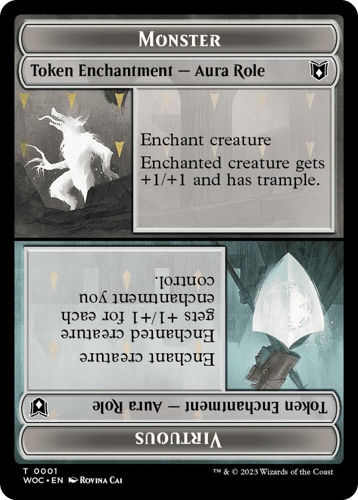 Monster Role Virtuous Role Royal Role Virtuous Role Double Sided Token 1 // 2 (Commander: Wilds of Eldraine)  | Good Games Modbury