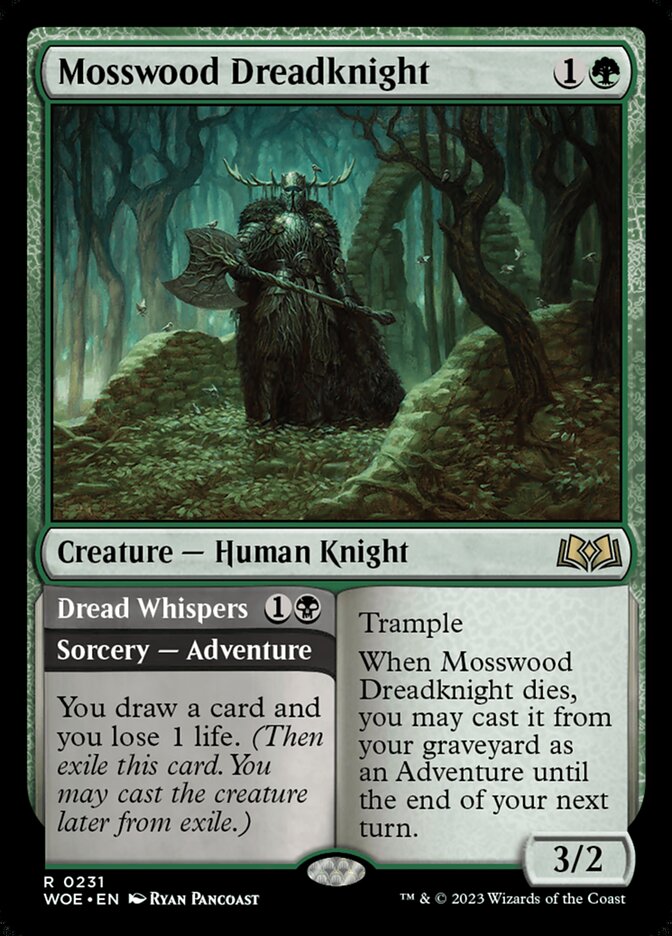 Mosswood Dreadknight // Dread Whispers 231/276 (Wilds of Eldraine)  | Good Games Modbury