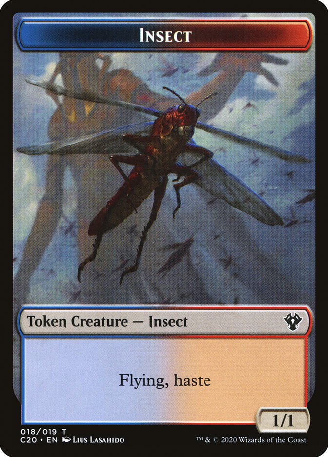 Drake // Insect (018) Double-Sided Token [Commander 2020 Tokens] | Good Games Modbury