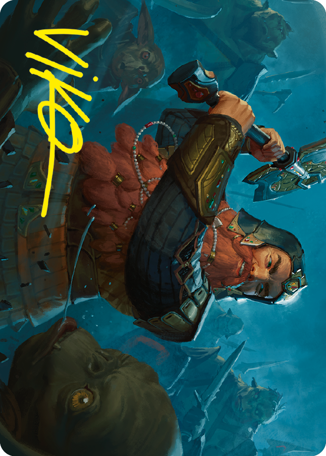 Gimli, Counter of Kills Art Card (10/81) (Gold-Stamped Signature) [The Lord of the Rings: Tales of Middle-earth Art Series] | Good Games Modbury