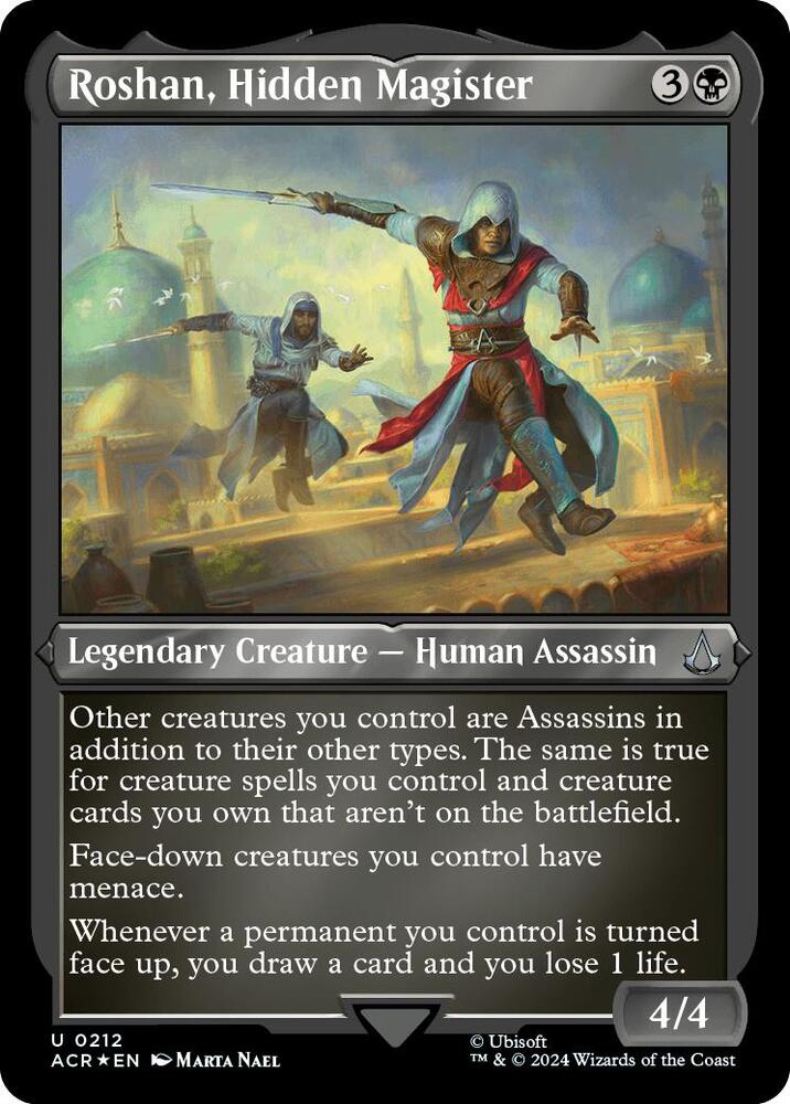 Roshan, Hidden Magister 212 (Universes Beyond: Assassin's Creed)  - Etched Foil | Good Games Modbury