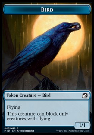 Spirit // Bird Double-Sided Token [Innistrad: Midnight Hunt Tokens] | Good Games Modbury