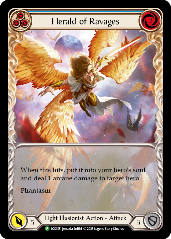 Herald of Ravages (Blue) (Extended Art) [LGS155] (Promo)  Rainbow Foil | Good Games Modbury