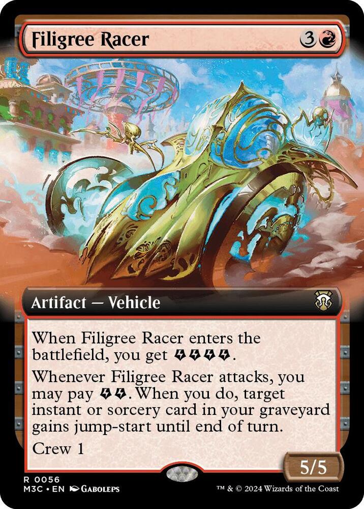 Filigree Racer 56/411 (Commander: Modern Horizons 3)  - Extended Art Ripple Foil | Good Games Modbury