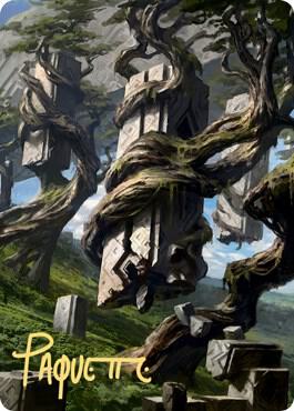 Forest Art Card 20 81 Gold Stamped Signature 20 (Art Series: Zendikar Rising)  | Good Games Modbury