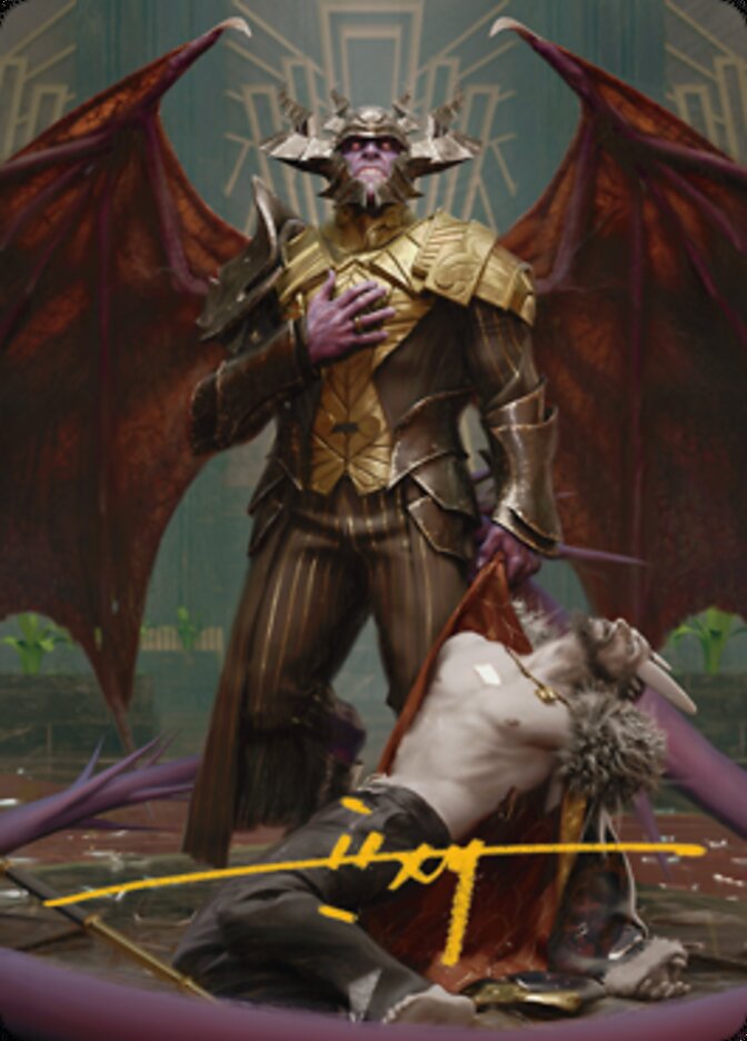 Ob Nixilis, the Adversary 1 Art Card (Gold-Stamped Signature) [Streets of New Capenna Art Series] | Good Games Modbury