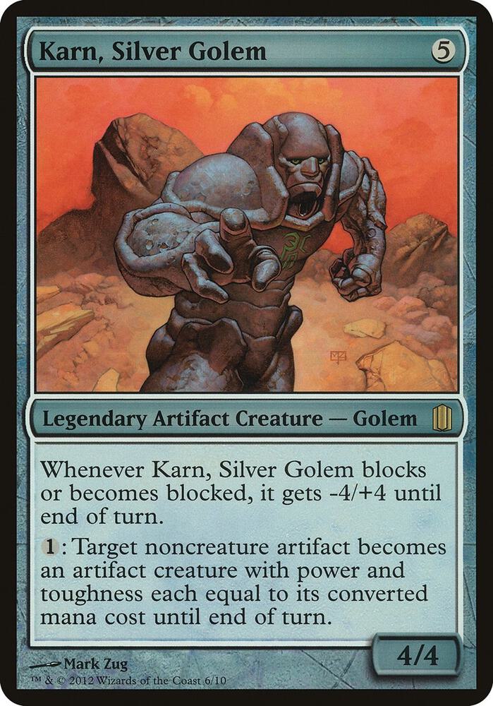Karn Silver Golem Commanders Arsenal 6/10 (Oversize Cards)  - Foil | Good Games Modbury