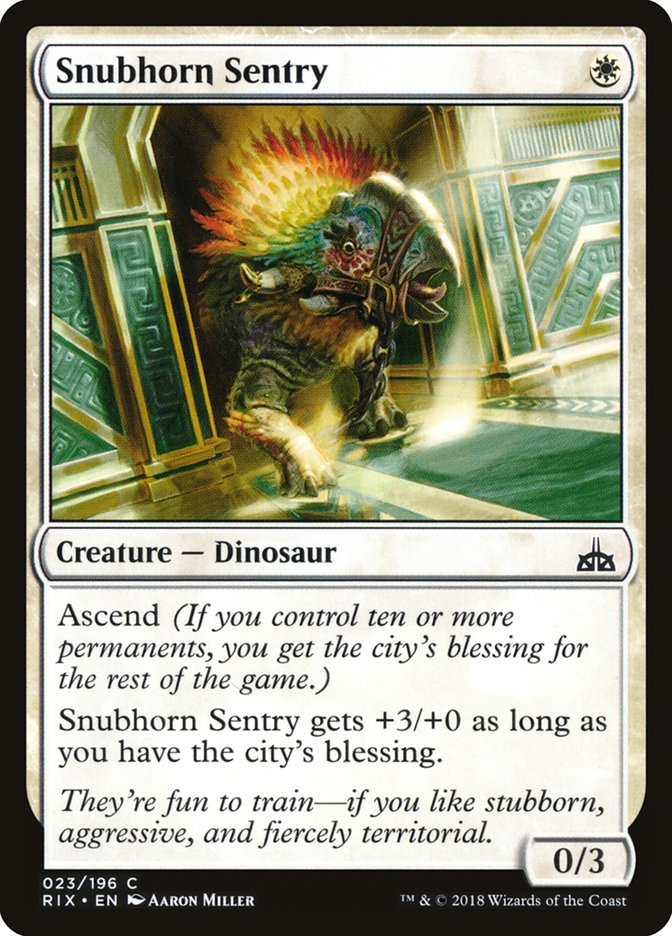 Snubhorn Sentry 23/196 (Rivals of Ixalan)  | Good Games Modbury