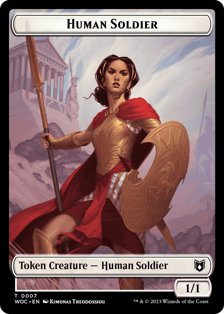 Pirate // Human Soldier Double-Sided Token [Wilds of Eldraine Commander Tokens] | Good Games Modbury