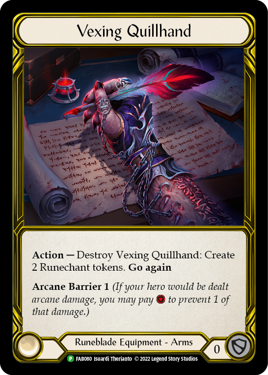 Vexing Quillhand (Golden) [FAB080] (Promo)  Cold Foil | Good Games Modbury