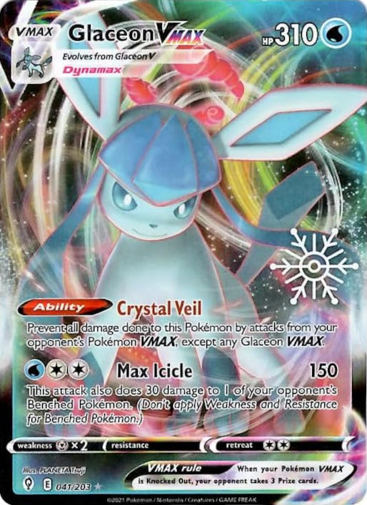 Glaceon VMAX (041/203) (Holiday Calendar) [Sword & Shield: Evolving Skies] | Good Games Modbury