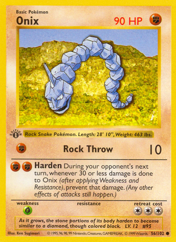 Onix (56/102) (Shadowless) [Base Set 1st Edition] | Good Games Modbury