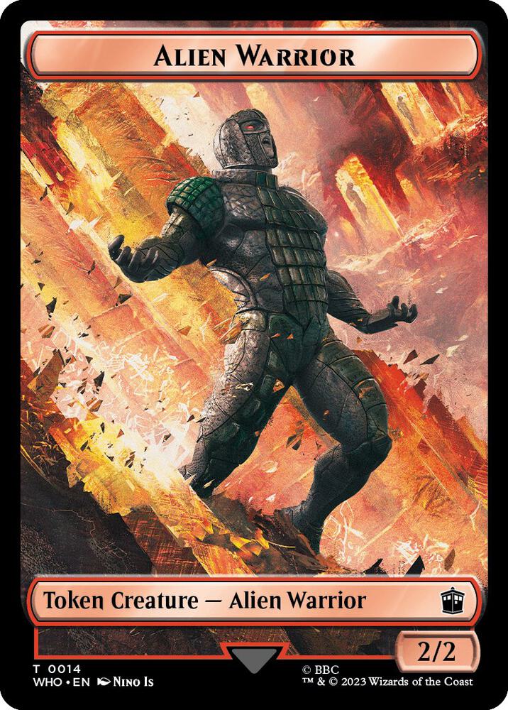 Alien Warrior Treasure 0030 Double Sided Token 14 // 30 (Universes Beyond: Doctor Who)  | Good Games Modbury