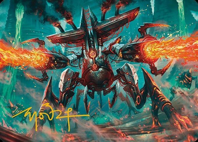 Exterminator Magmarch Art Card Gold Stamped Signature 33 (Art Series: Modern Horizons 3)  | Good Games Modbury