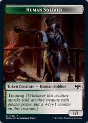 Blood // Human Soldier Double-Sided Token [Innistrad: Crimson Vow Tokens] | Good Games Modbury