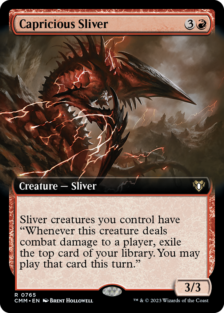 Capricious Sliver (Extended Art) [Commander Masters] | Good Games Modbury