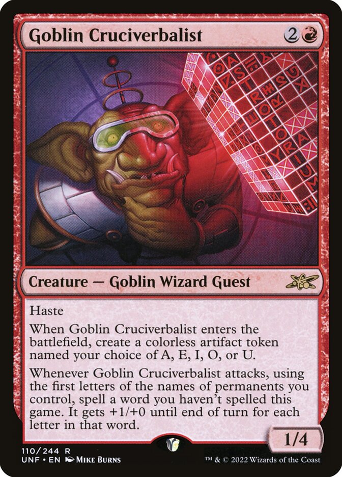 Goblin Cruciverbalist 110/244 (Unfinity)  - Foil | Good Games Modbury