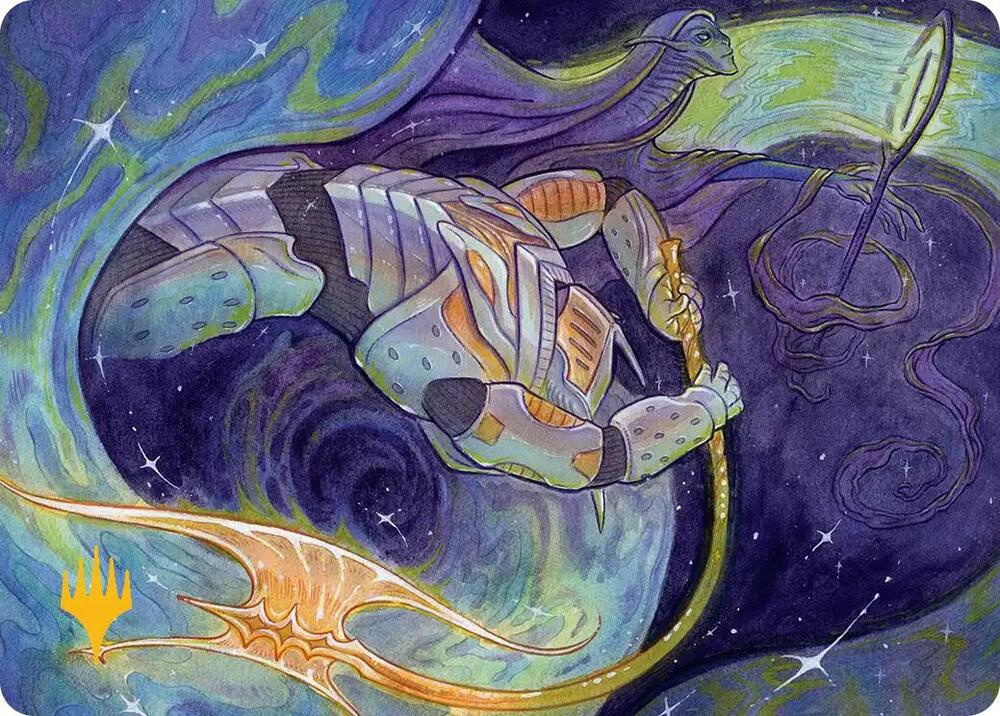 Seam Rip Art Card Gold Stamped Planeswalker Symbol 6 (Art Series: Edge of Eternities)  | Good Games Modbury