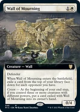 Wall of Mourning Extended Art 48/38 (Commander: Innistrad: Midnight Hunt)  | Good Games Modbury