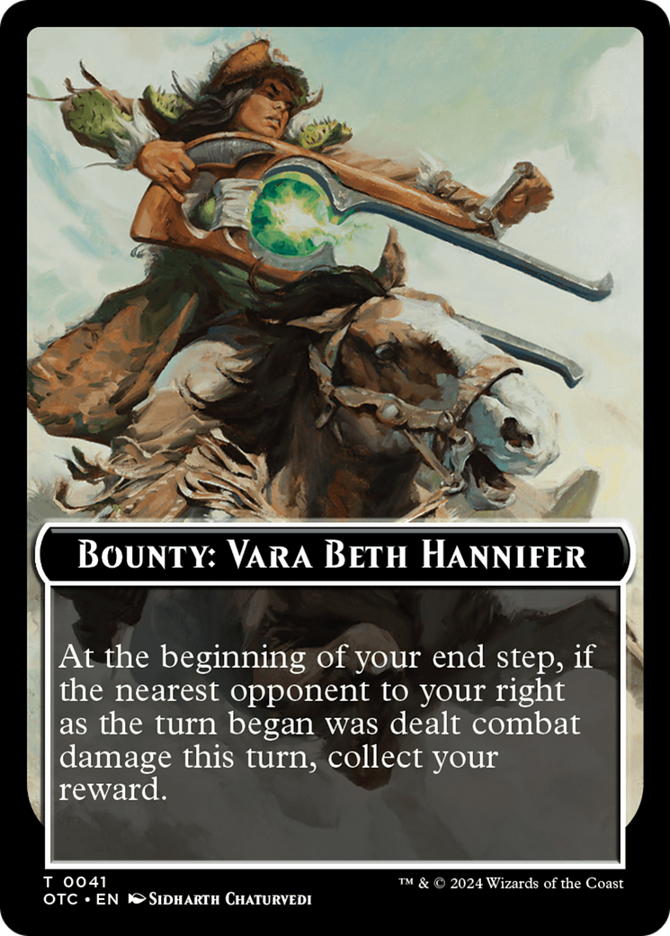 Bounty: Vara Beth Hannifer // Bounty Rules Double-Sided Token [Outlaws of Thunder Junction Commander Tokens] | Good Games Modbury