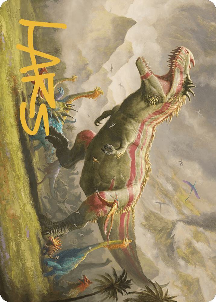 Ghalta Stampede Tyrant Art Card Gold Stamped Signature 24 (Art Series: The Lost Caverns of Ixalan)  | Good Games Modbury