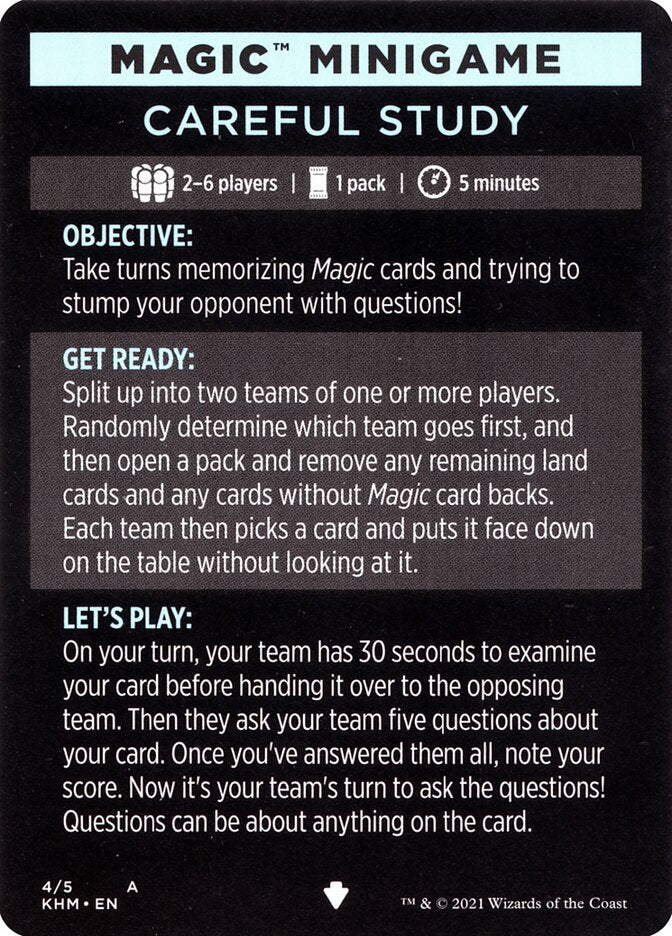 Careful Study (Magic Minigame) [Kaldheim Minigame] | Good Games Modbury