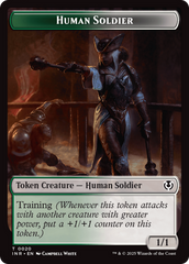Human Soldier (0020) // Emblem - Tamiyo, Field Researcher Double-Sided Token [Innistrad Remastered Tokens] | Good Games Modbury