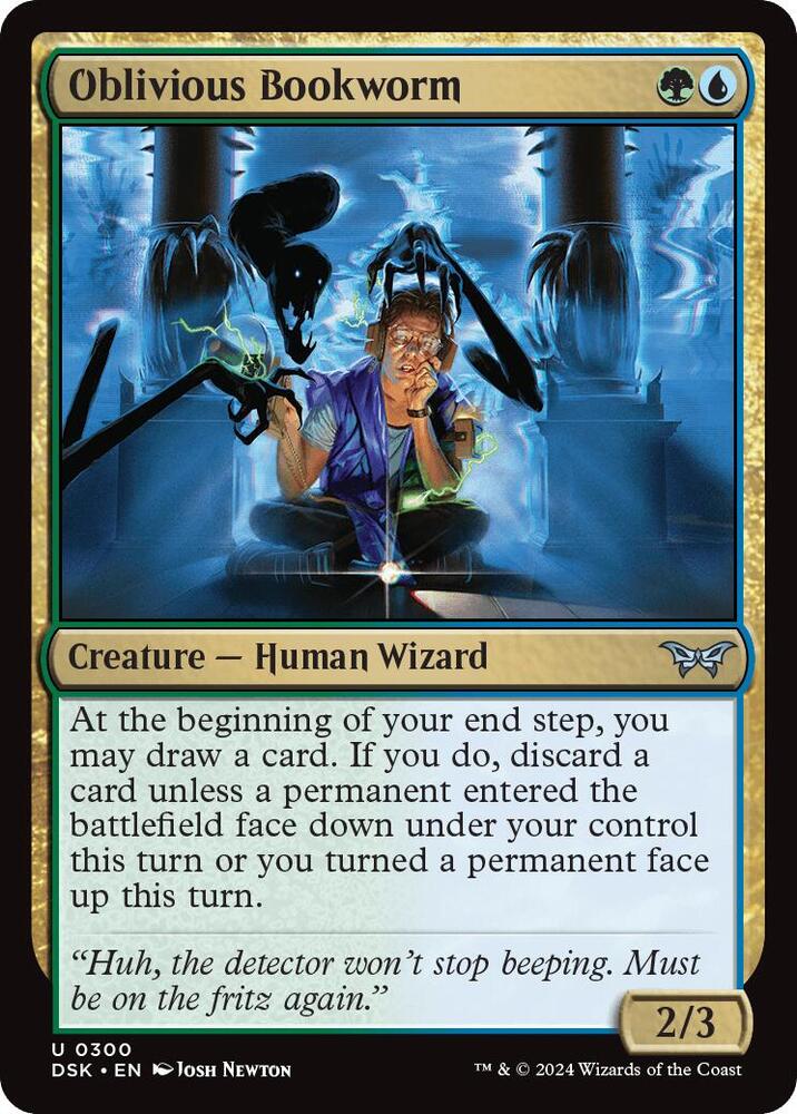 Oblivious Bookworm (Lurking Evil) 300/286 (Duskmourn: House of Horror)  - Foil | Good Games Modbury