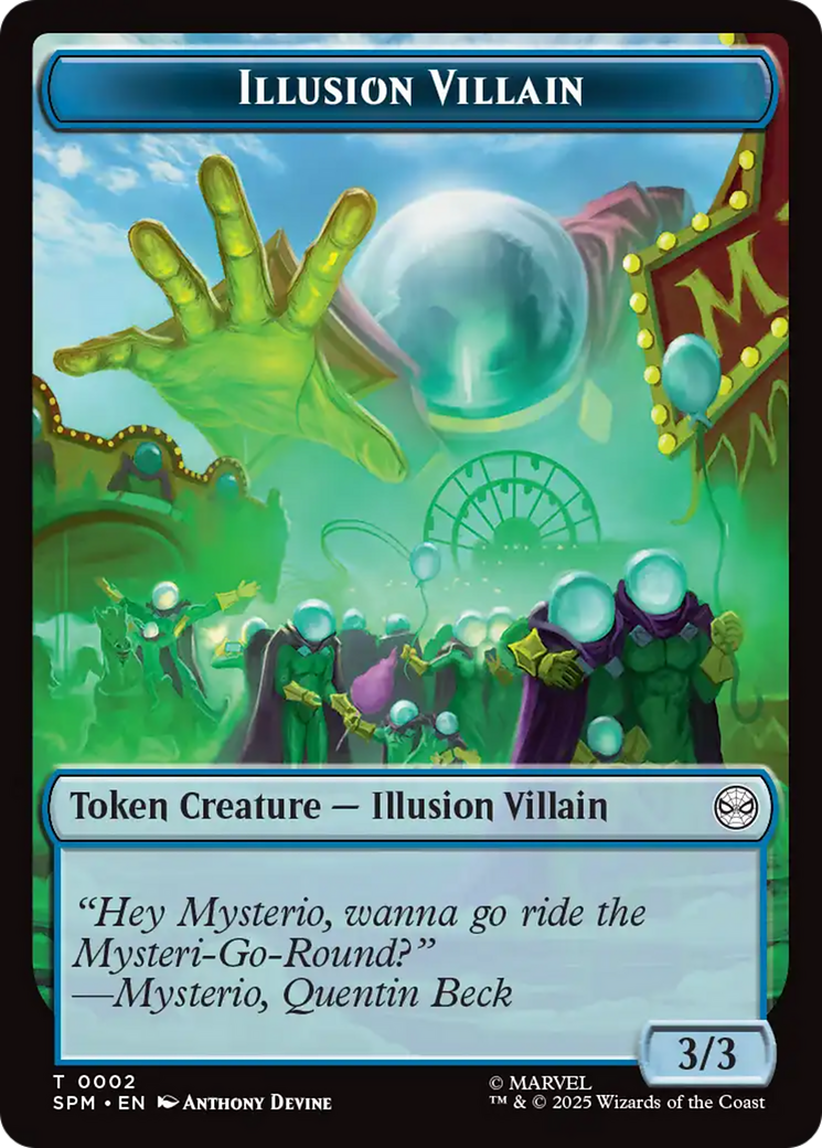 Spider // Illusion Villain Double-Sided Token [Marvel's Spider-Man Tokens] | Good Games Modbury