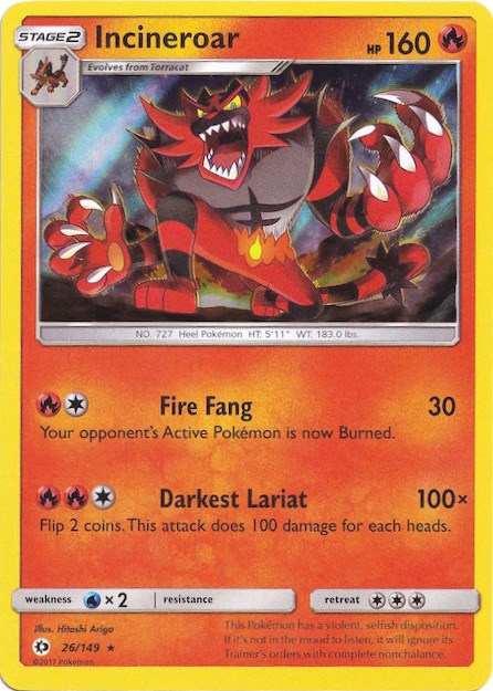 Incineroar (26/149) (Water Web Holo) [Sun & Moon: Base Set] | Good Games Modbury