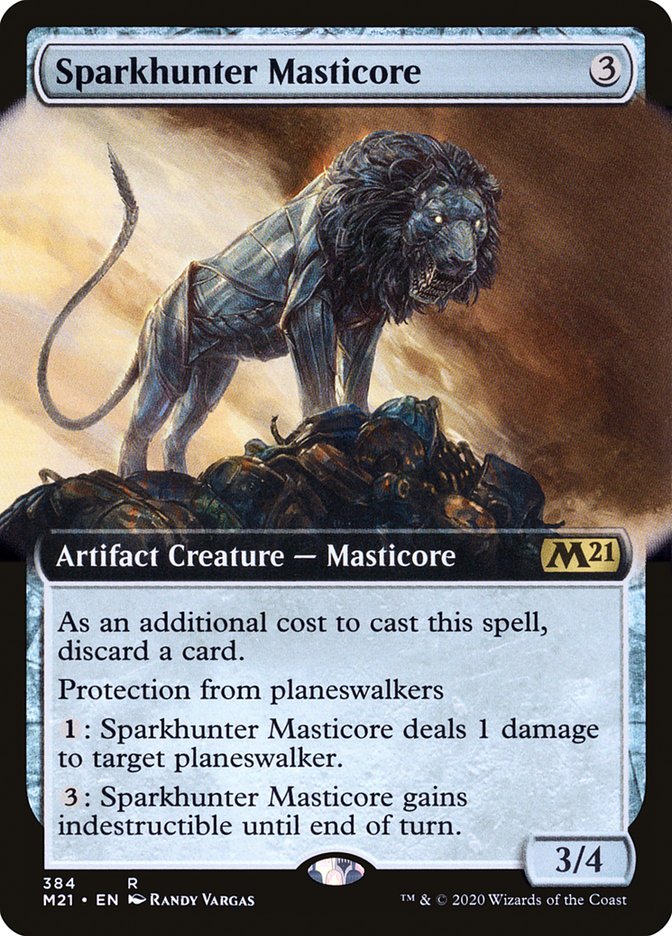 Sparkhunter Masticore (Extended Art) [Core Set 2021] | Good Games Modbury