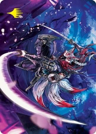 Blade Blizzard Kitsune Art Card Gold Stamped Signature 47 (Art Series: Kamigawa: Neon Dynasty)  | Good Games Modbury