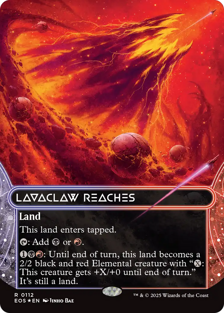 Lavaclaw Reaches (0112) (Borderless) (Galaxy Foil) [Edge of Eternities: Stellar Sights] | Good Games Modbury