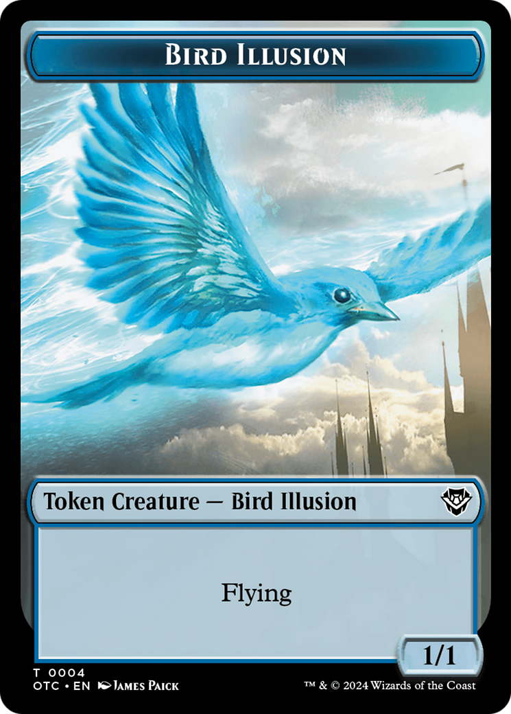 Dragon Elemental // Bird Illusion Double-Sided Token [Outlaws of Thunder Junction Commander Tokens] | Good Games Modbury