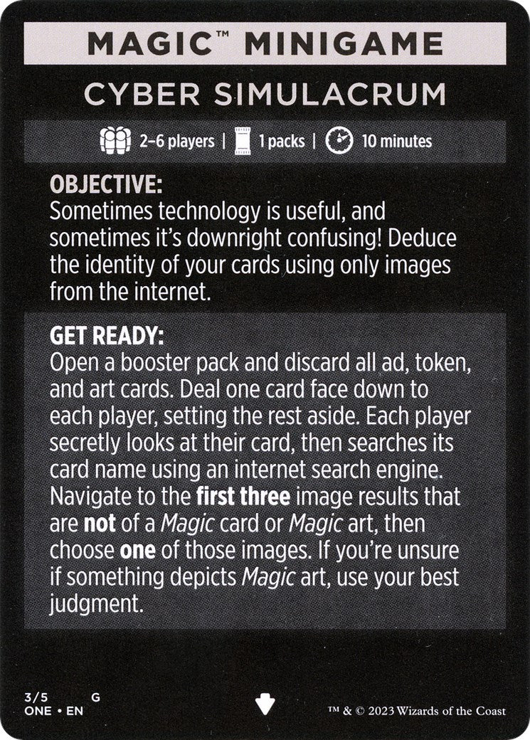 Cyber Simulacrum (Magic Minigame) [Phyrexia: All Will Be One Minigame] | Good Games Modbury