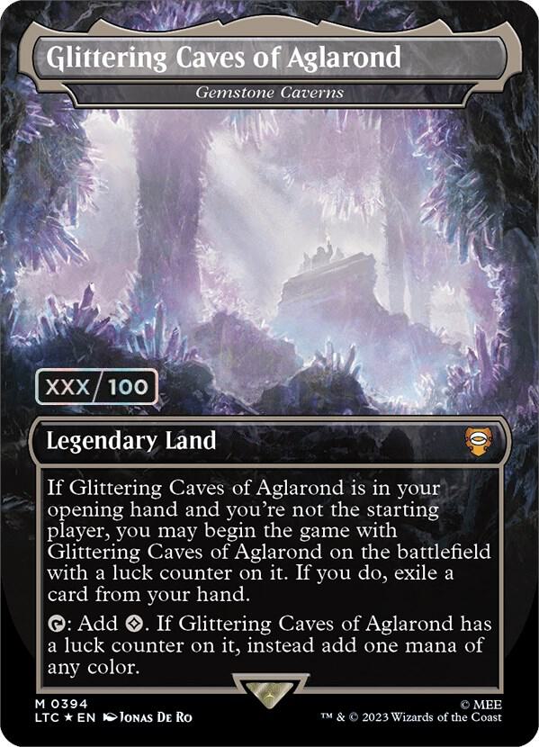 Glittering Caves of Aglarond Gemstone Caverns Borderless Serial Numbered 394 (Commander: The Lord of the Rings: Tales of Middle-earth)  - Double Rainbow Foil | Good Games Modbury