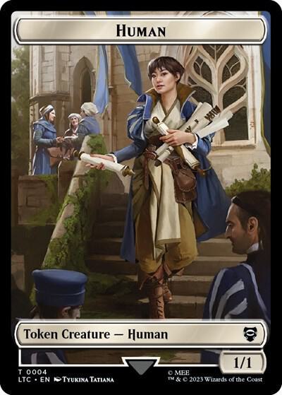 Human Human Knight Double Sided Token 4 // 9 (Commander: The Lord of the Rings: Tales of Middle-earth)  | Good Games Modbury