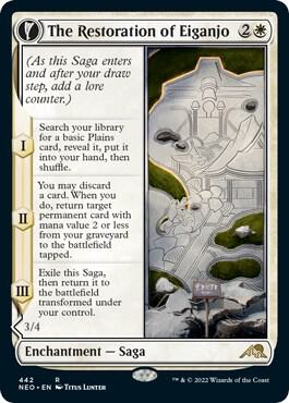 The Restoration of Eiganjo // Architect of Restoration 442/302 (Kamigawa: Neon Dynasty)  - Extended Art | Good Games Modbury