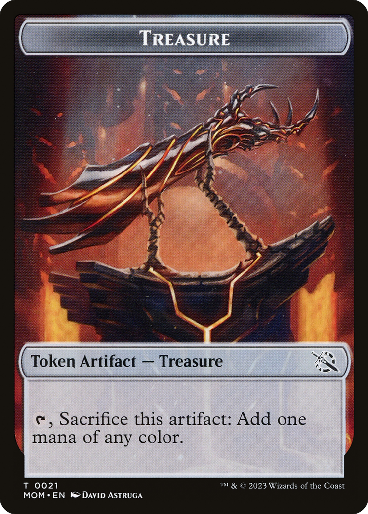 Treasure (21) // Teferi Akosa of Zhalfir Emblem Double-Sided Token [March of the Machine Tokens] | Good Games Modbury