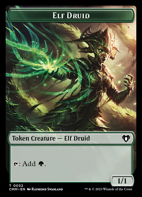 Saproling // Elf Druid Double-Sided Token [Commander Masters Tokens] | Good Games Modbury