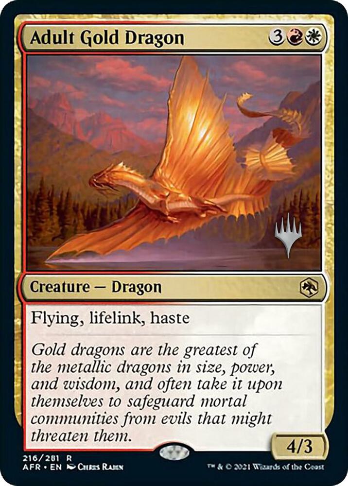 Adult Gold Dragon 216 (Promo Pack: Adventures in the Forgotten Realms)  - Foil | Good Games Modbury