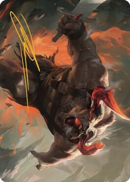 Furious Bellow Art Card Gold Stamped Signature 31 (Art Series: Dominaria United)  | Good Games Modbury