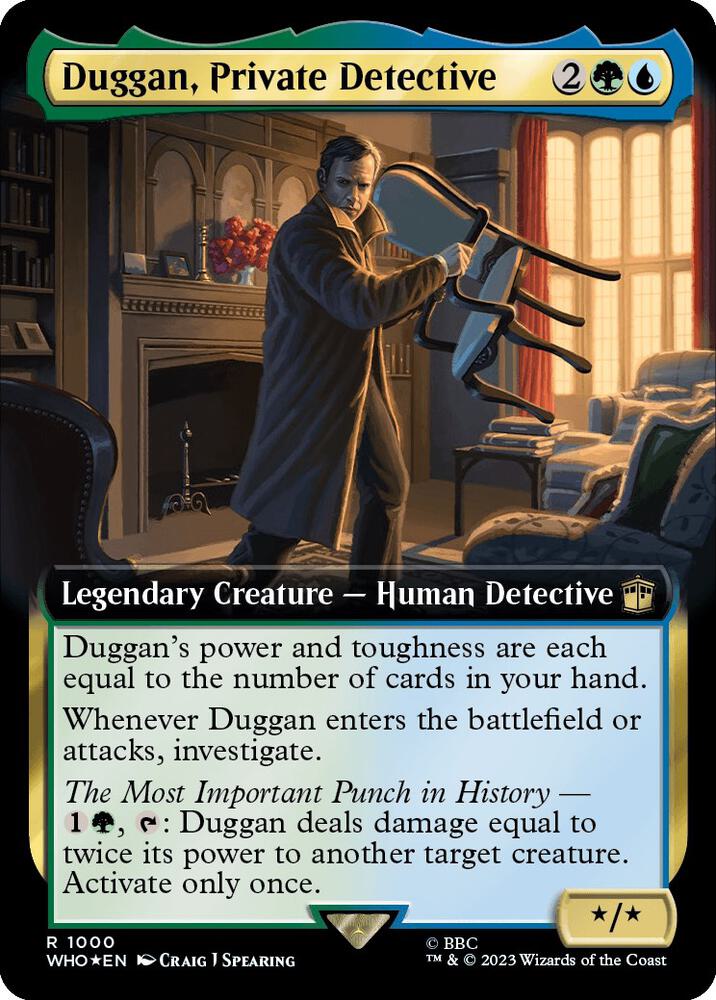 Duggan, Private Detective 1000/331 (Universes Beyond: Doctor Who)  - Extended Art Surge Foil | Good Games Modbury