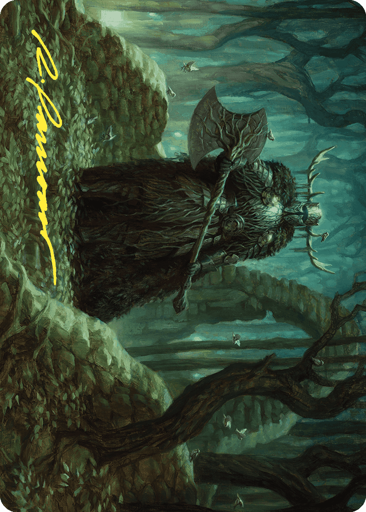 Mosswood Dreadknight Art Card (Gold-Stamped Signature) [Wilds of Eldraine Art Series] | Good Games Modbury