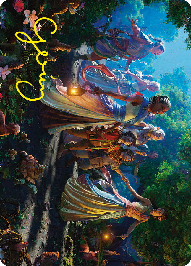 Realm Seekers Art Card (Gold-Stamped Signature) [The Lord of the Rings: Tales of Middle-earth Art Series] | Good Games Modbury