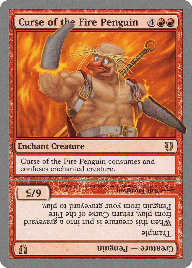 Curse of the Fire Penguin // Curse of the Fire Penguin Creature [Unhinged] | Good Games Modbury