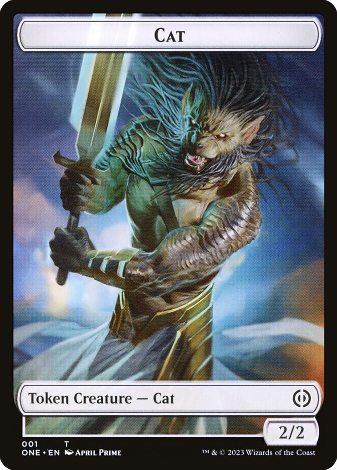 Phyrexian Goblin // Cat Double-Sided Token [Phyrexia: All Will Be One Tokens] | Good Games Modbury