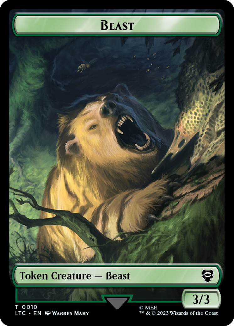Beast // Treefolk Double Sided Token [The Lord of the Rings: Tales of Middle-Earth Commander Tokens] | Good Games Modbury