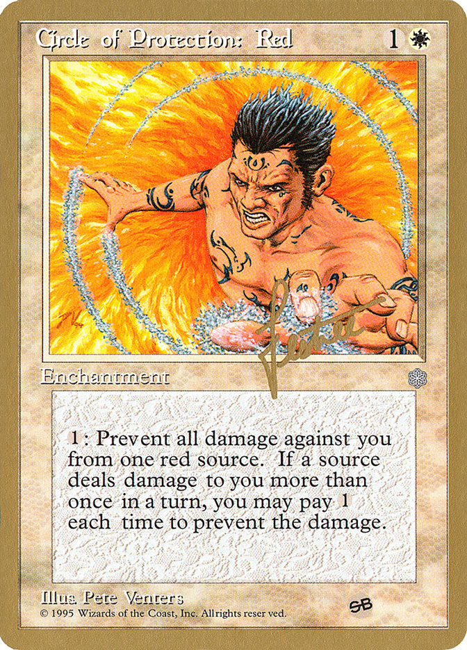 Circle of Protection: Red (Bertrand Lestree) (SB) (ICE) [Pro Tour Collector Set] | Good Games Modbury